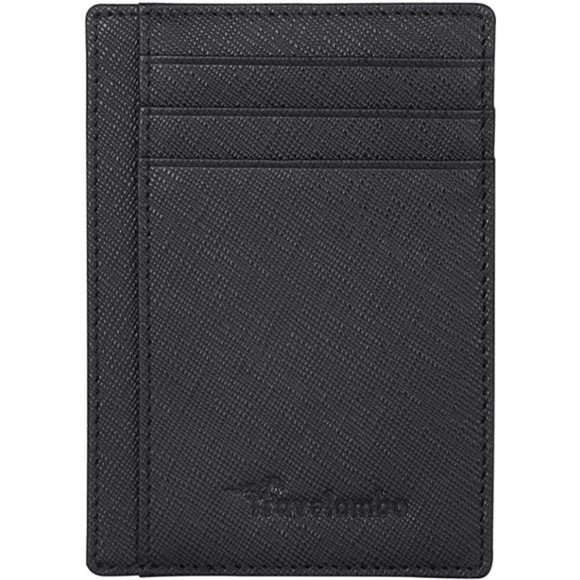 Mens Front Pocket Minimalist Leather Slim Wallet RFID Blocking Medium Size - Picture 3 of 4